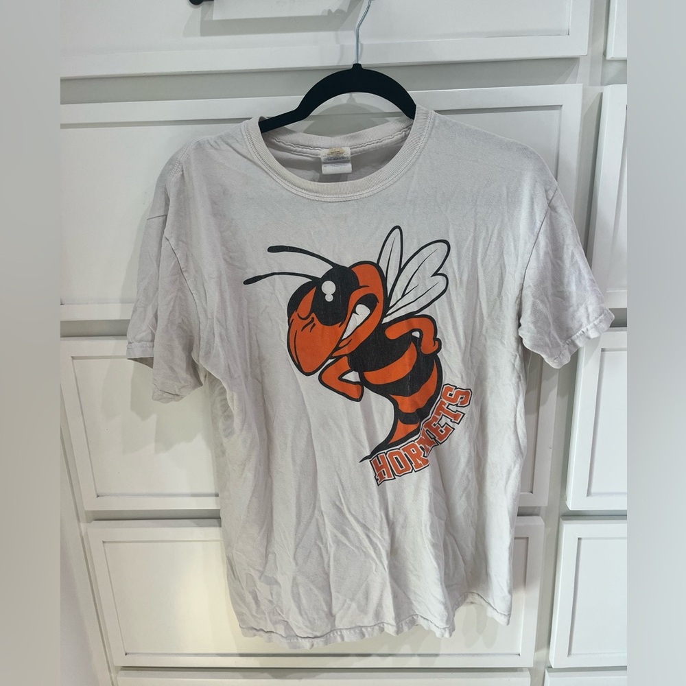 Vintage White T-Shirt with Hornet Graphic